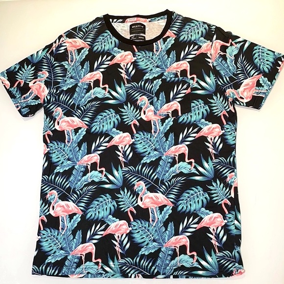 *NEW* Men’s Flamingo Print T-Shirt - Picture 1 of 5